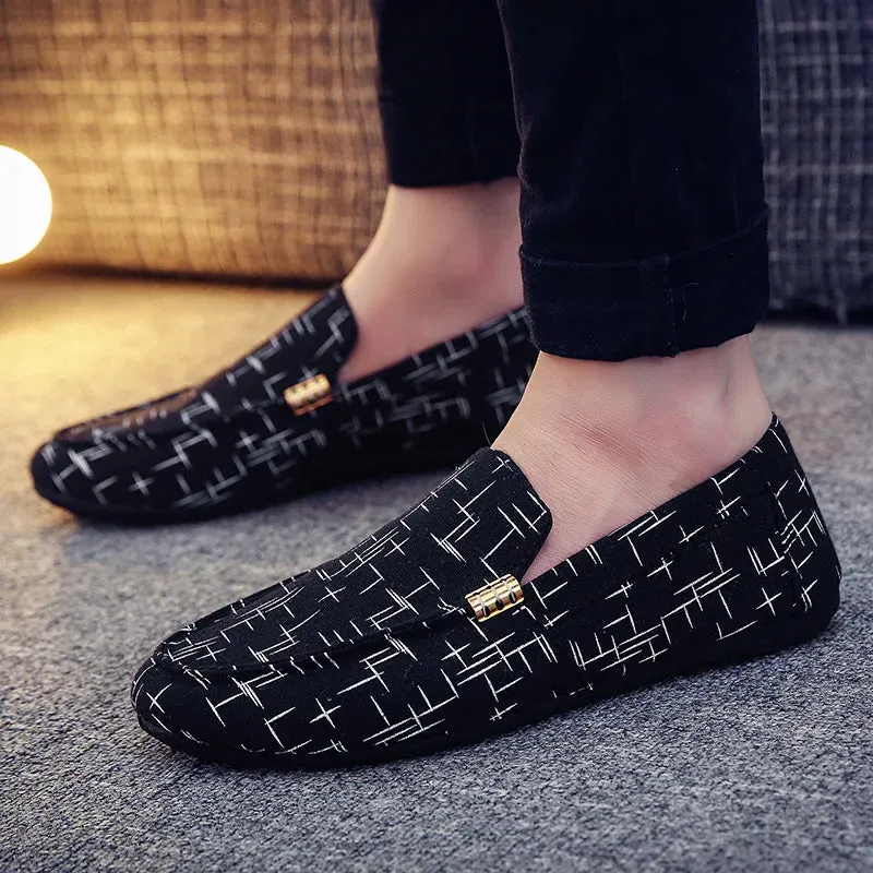 Men's Casual Shoes Red Loafers Cleat Shoes Metal Trim Driving Moccasin Soft Comfortable Casual Shoes Men's Sneakers Flats