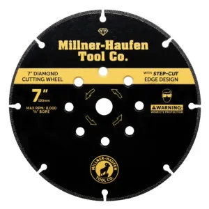 MILLNER-HAUFEN 7" Diamond Step Cut Off Wheel **Lifetime Replacement Warranty **