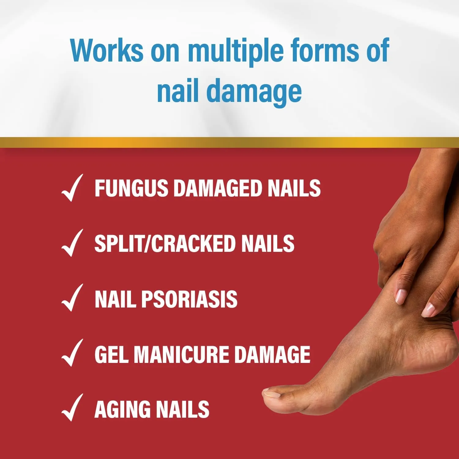 Multi-Purpose Nail Repair, Nail Solution for Discolored and Damaged Nails, 0.43 Fl Oz