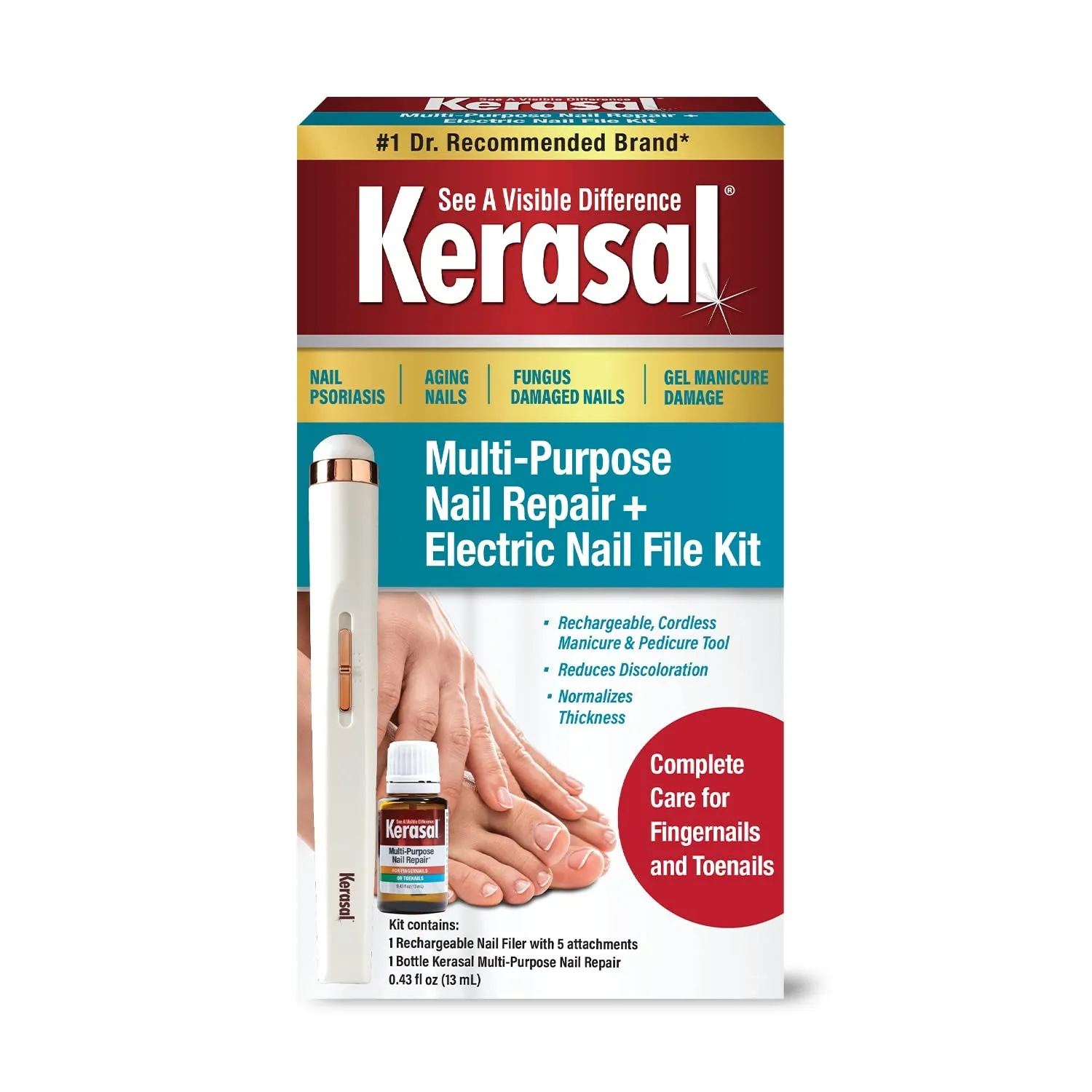 Multi-Purpose Nail Repair, Nail Solution for Discolored and Damaged Nails, 0.43 Fl Oz