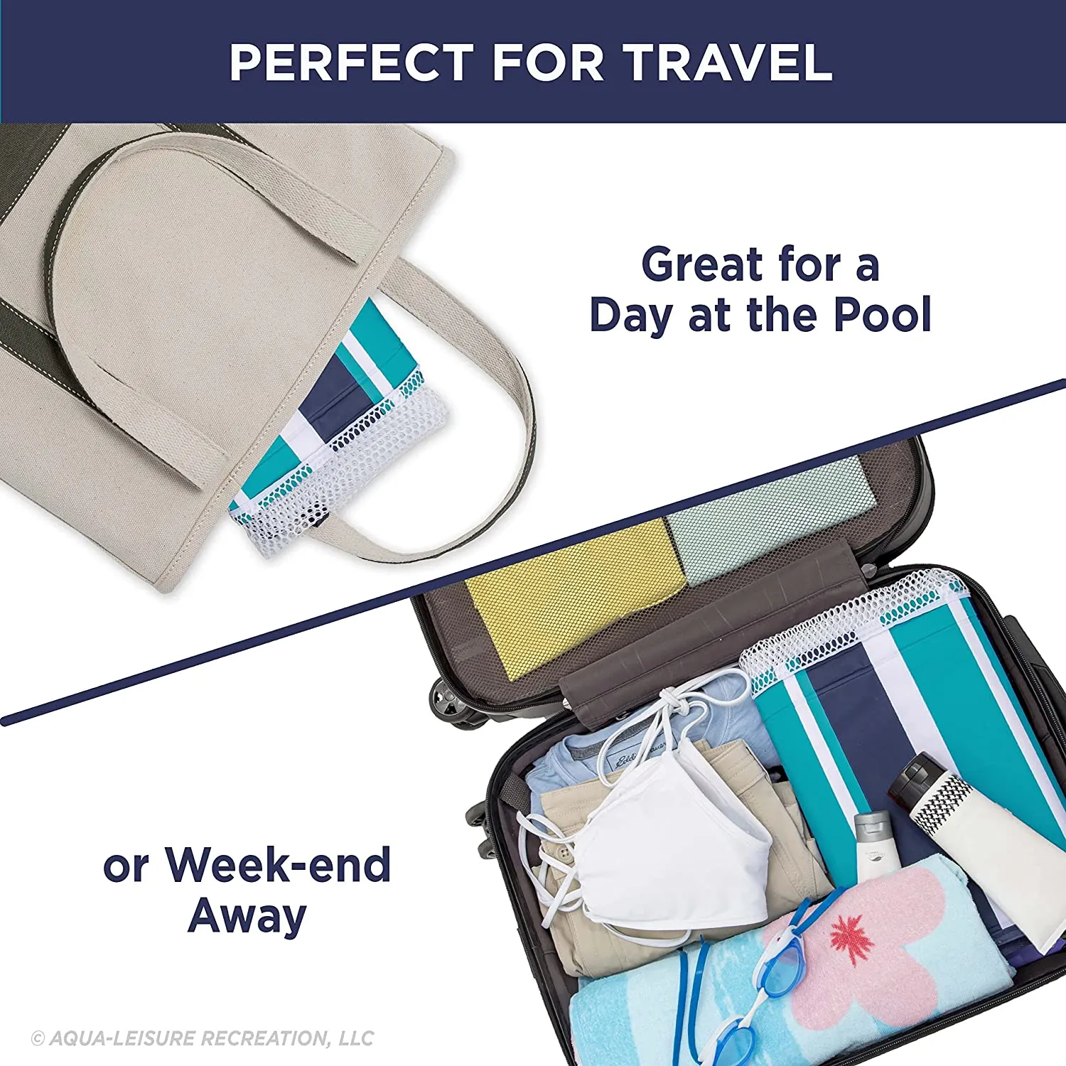 New 4 in 1 Hammock Pool Float & Water Hammock – Multi-Purpose, Inflatable for Adults – Non-Stick PVC – Teal/Navy Stripe includes pump! Retail $28