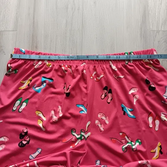 New Kate Spade Pajama Pants Set Red Dress Shoes Long Sleeve Button Front Medium