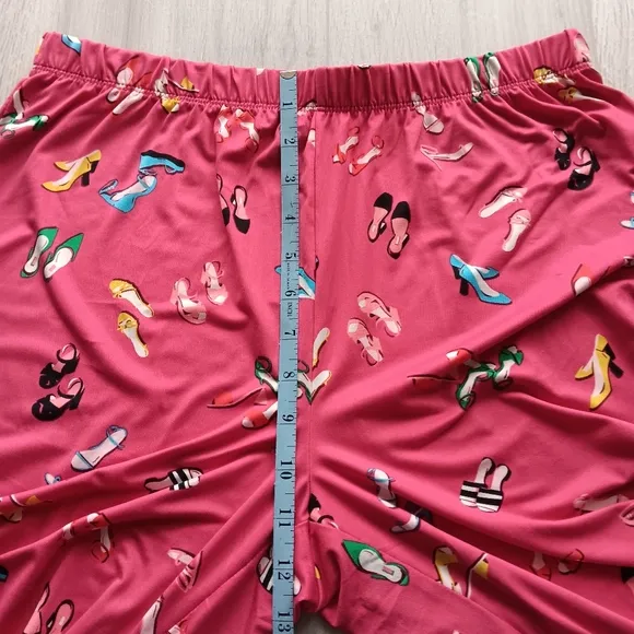 New Kate Spade Pajama Pants Set Red Dress Shoes Long Sleeve Button Front Medium