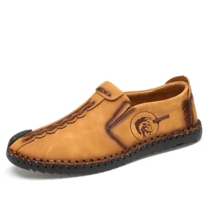 New Men's Leather Shoes Black Casual Soft Bottom Breathable Casual Shoes