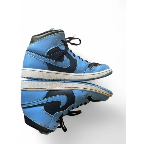 Nike Air Jordan 1 Mid University Blue Black Men's Retro Sneakers Sz 9 DQ8426-401