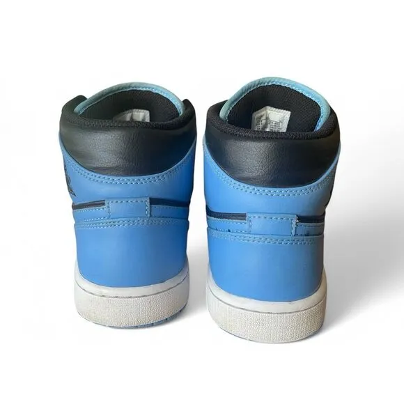 Nike Air Jordan 1 Mid University Blue Black Men's Retro Sneakers Sz 9 DQ8426-401