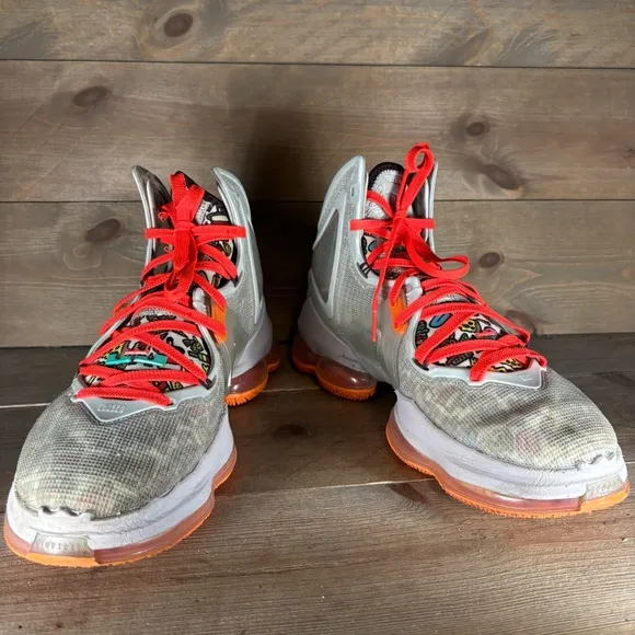 nike lebron 19 mens size 11.5 shoes gray fast food basketball sneakers