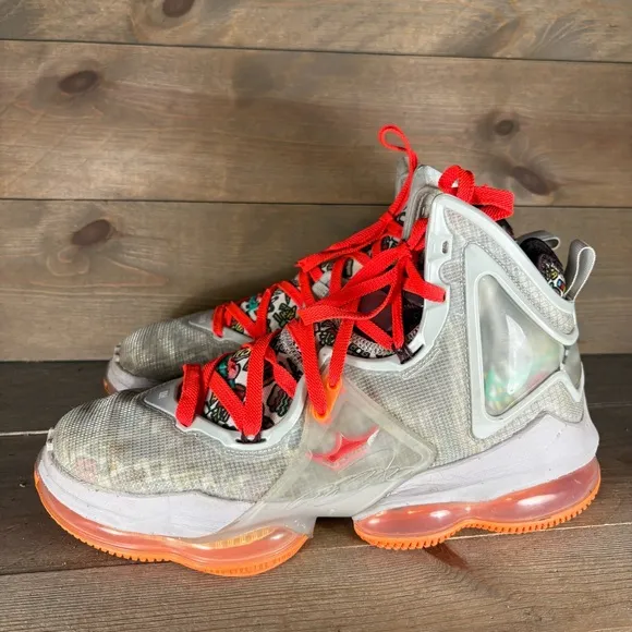 nike lebron 19 mens size 11.5 shoes gray fast food basketball sneakers