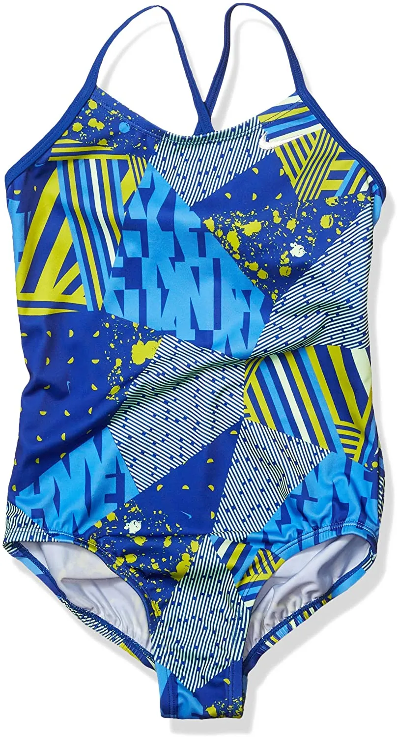 Nike Swim Girls' Big Crossback Mash-Up One Piece Swimsuit