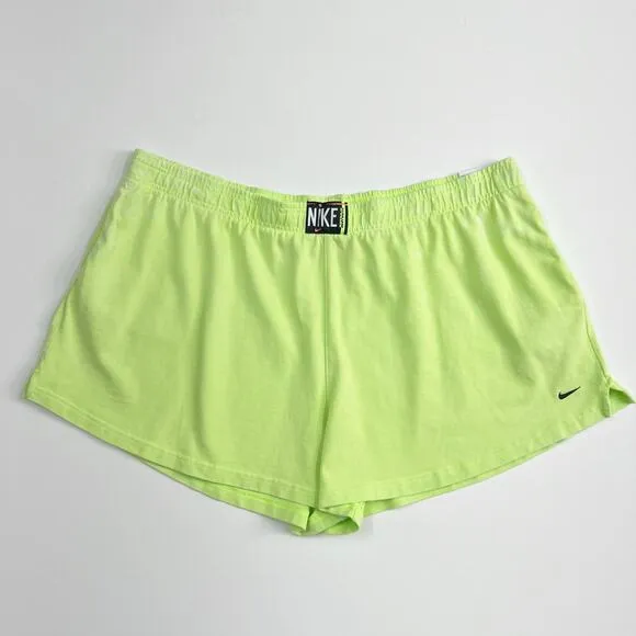 NIKE Women's Sportswear Wash Tank Top   Shorts Set Patch Ghost Green Lime Sz 2X
