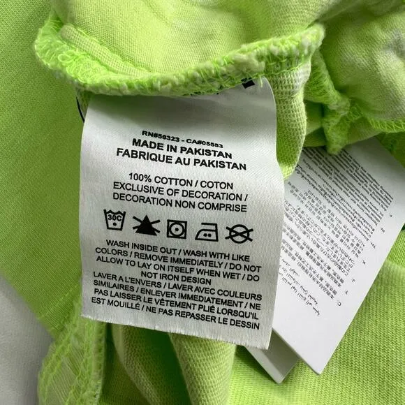 NIKE Women's Sportswear Wash Tank Top   Shorts Set Patch Ghost Green Lime Sz 2X