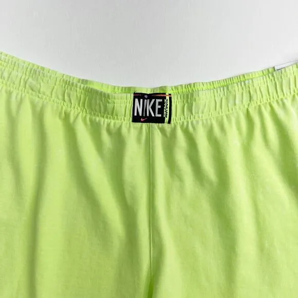 NIKE Women's Sportswear Wash Tank Top   Shorts Set Patch Ghost Green Lime Sz 2X