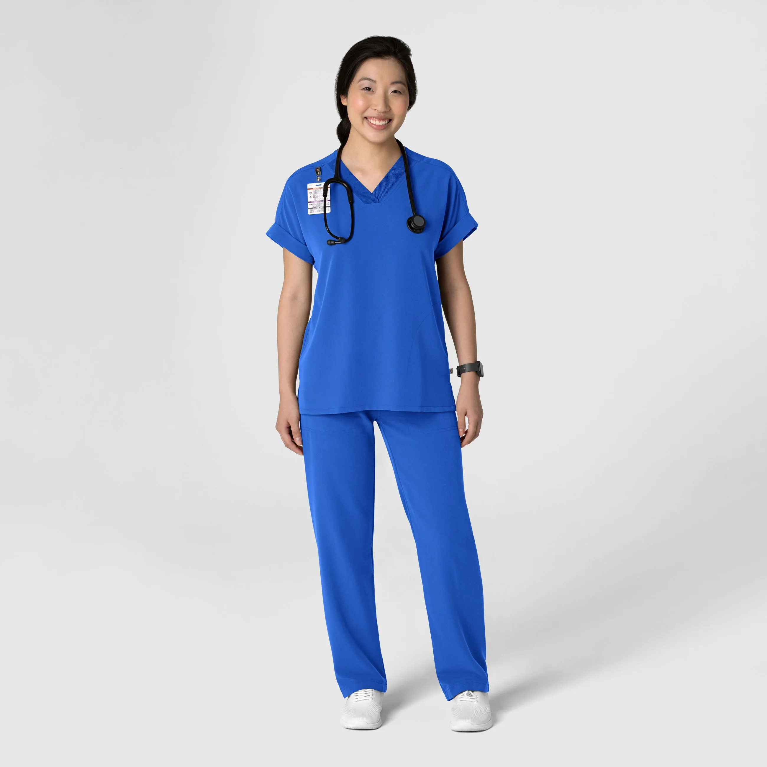 Nova 5232 Stovepipe High-Low Hem Scrub Pants Royal