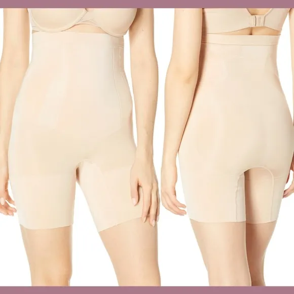 NWT $68 SPANX OnCore‎ High Waist Mid Thigh Shaper in Soft Nude [ XL ] #4825