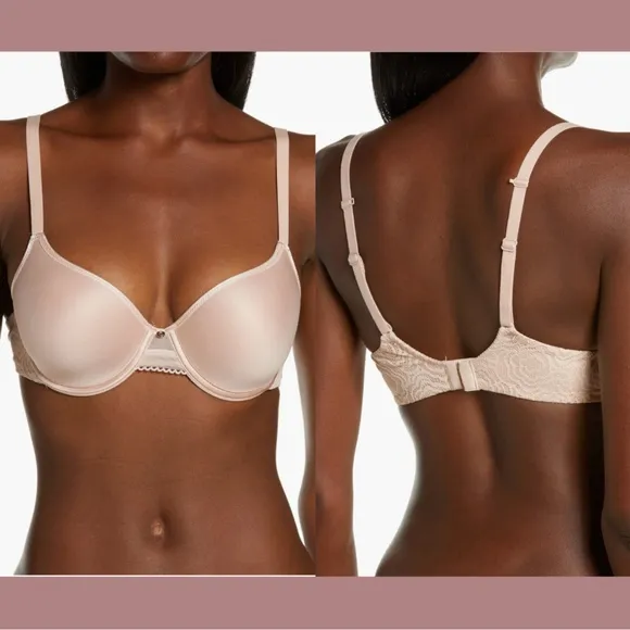 NWT $78 Chantelle [ 32DDDD ] C Jolie‎ Comfort Convertible T-Shirt Bra Rose
