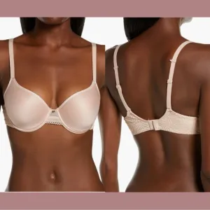 NWT $78 Chantelle [ 32DDDD ] C Jolie‎ Comfort Convertible T-Shirt Bra Rose