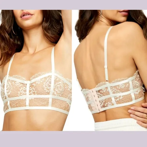 NWT Free People Intimately [ Small ] Lyric Lace Sheer‎ Longline Bralette