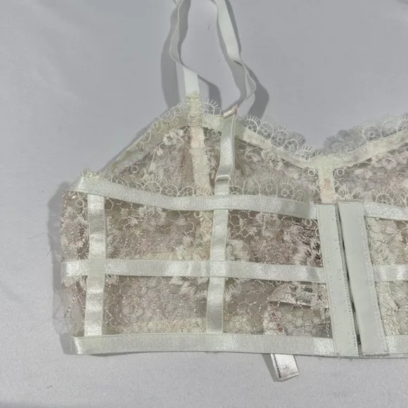 NWT Free People Intimately [ Small ] Lyric Lace Sheer‎ Longline Bralette