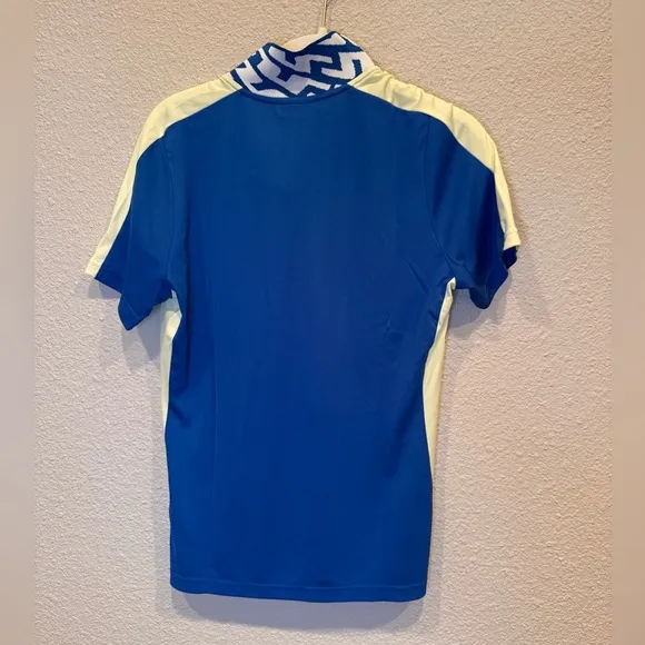 NWT J. Lindeberg Tilda Women’s Golf Polo Shirt blue white tennis workout top