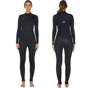 O'NEILL WOMENS HYPERFREAK 4/3MM CHEST ZIP STEAMER BLACK