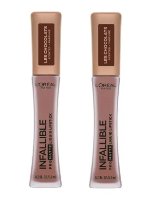 Pack of 2 L'Oreal Paris Infallible Pro Matte Liquid Lipstick, Box O Chocolate 852