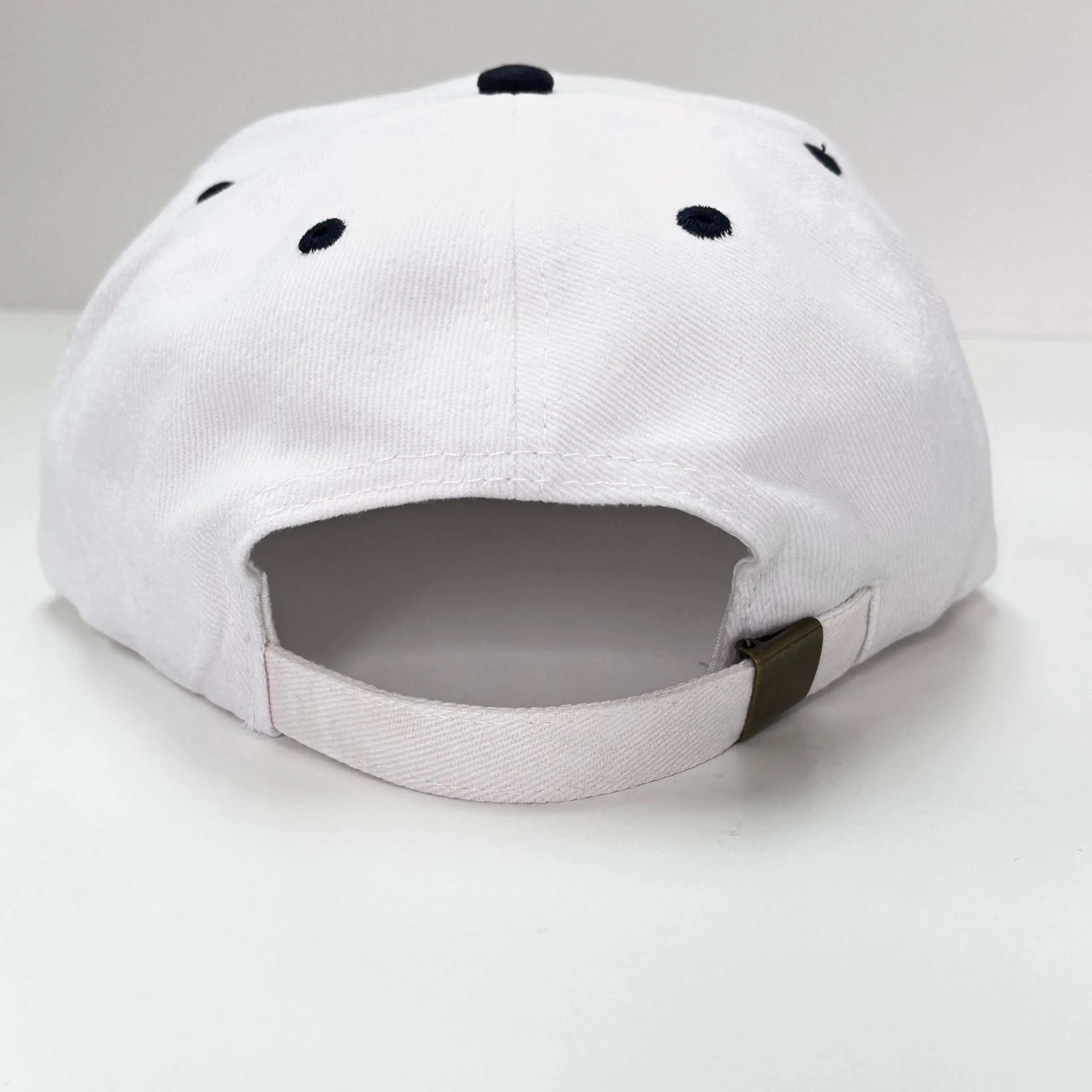 Pack of dip ole son on a white crown navy brim Strapback hat cap with white rope custom embroidery