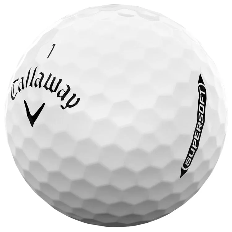 Pelotas de golf Callaway 2025 Supersoft blancas, paquete de 12