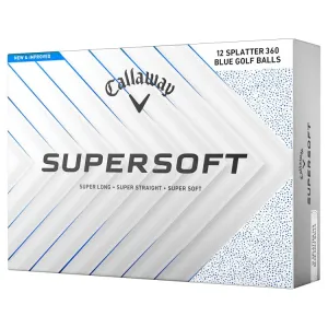 Pelotas de golf Callaway Supersoft Blue Splatter (paquete de 12)