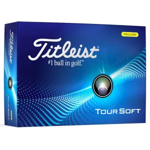 Pelotas de golf Titleist Tour suaves amarillas, paquete de 12