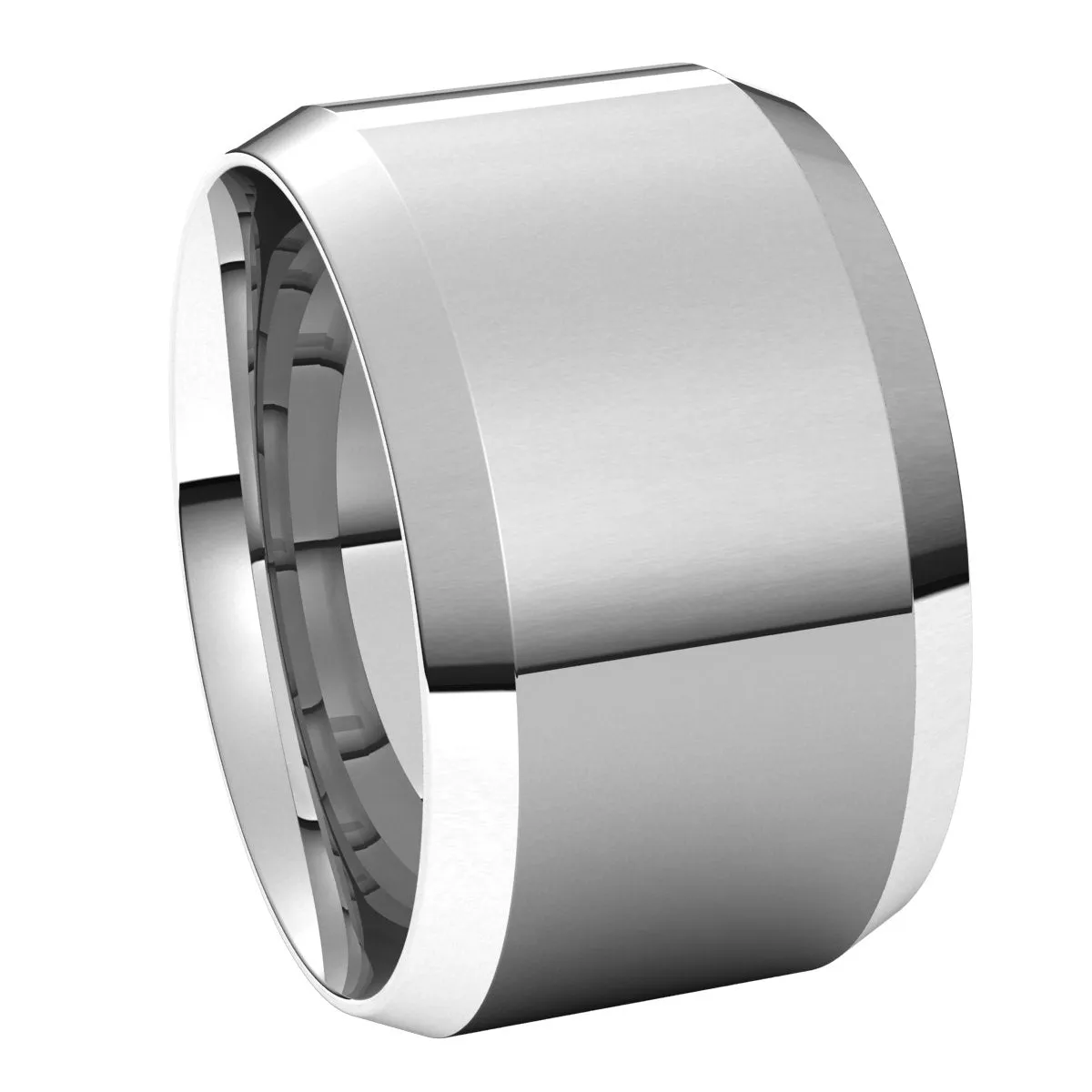 Platinum 12 mm Beveled Edge Comfort Fit Light Band