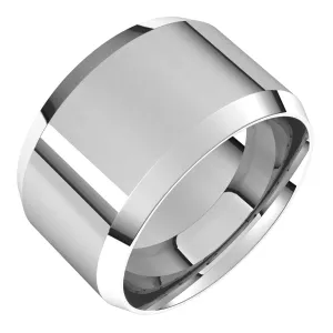 Platinum 12 mm Beveled Edge Comfort Fit Light Band