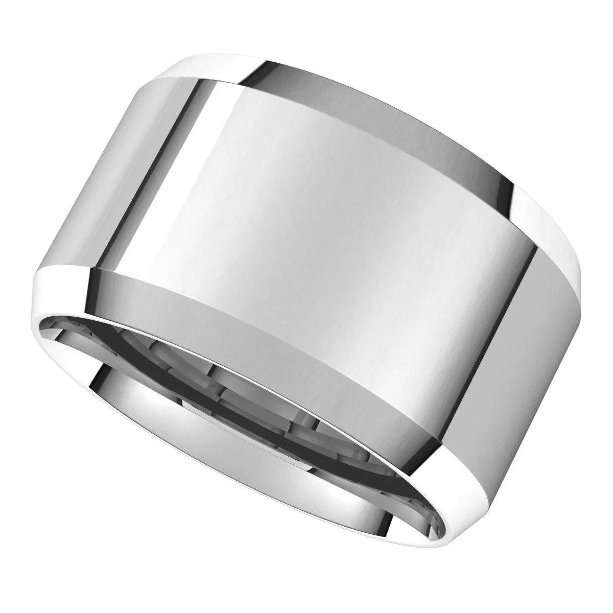 Platinum 12 mm Beveled Edge Comfort Fit Light Band