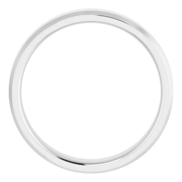Platinum 4 mm Beveled Edge Comfort Fit Light Band