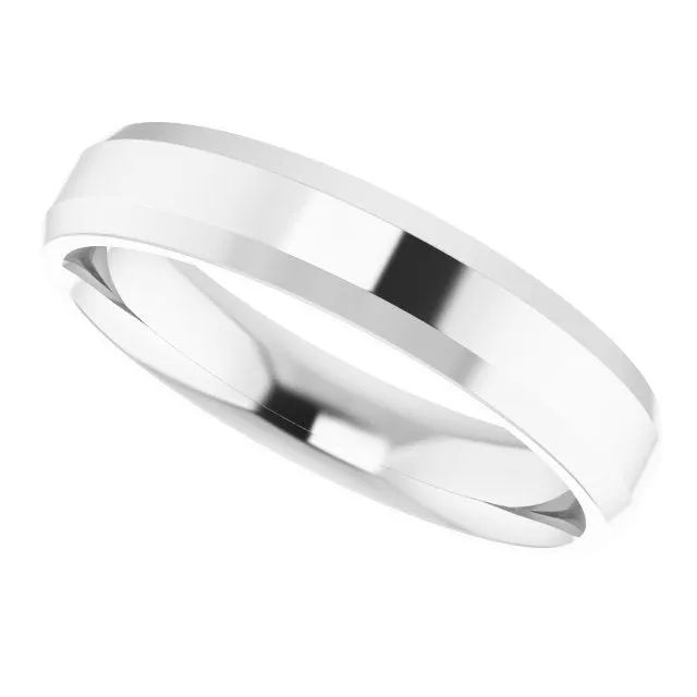 Platinum 4 mm Beveled Edge Comfort Fit Light Band