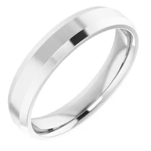 Platinum 4 mm Beveled Edge Comfort Fit Light Band