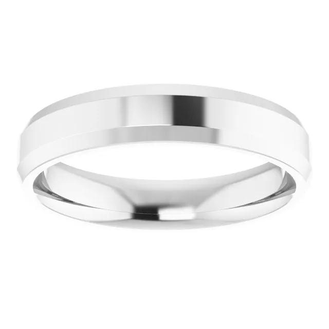 Platinum 4 mm Beveled Edge Comfort Fit Light Band
