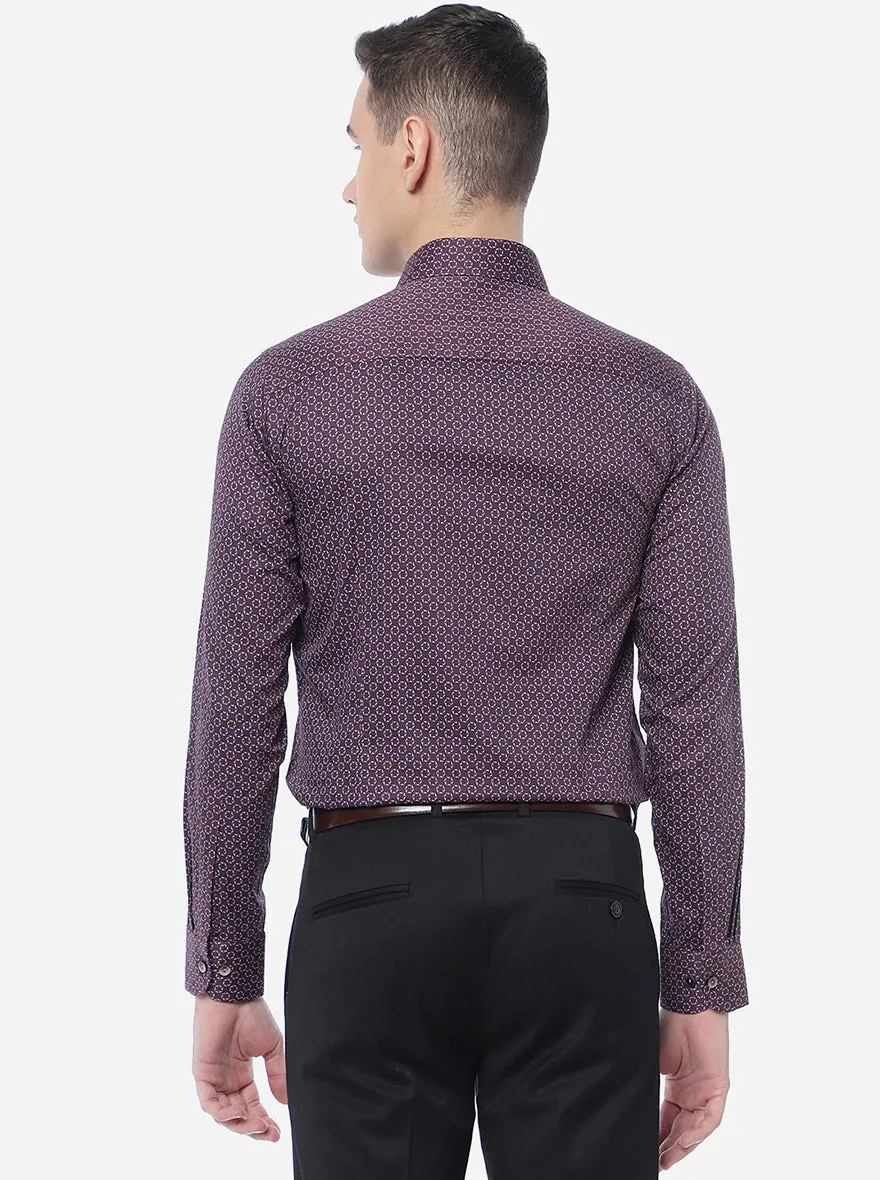 Purple Printed Slim Fit Party Wear Shirt | Wyre