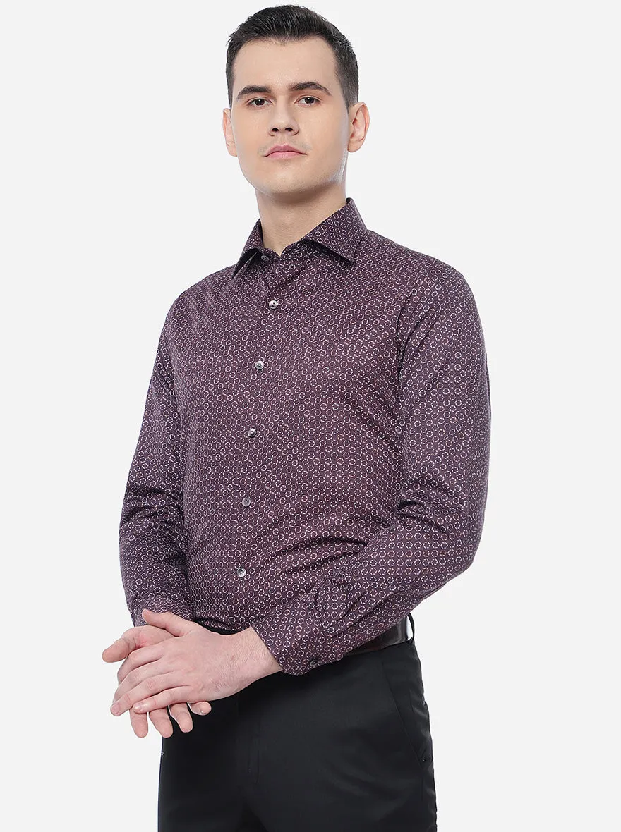 Purple Printed Slim Fit Party Wear Shirt | Wyre