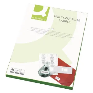 Q-Connect White Multipurpose Label 99.1 x 34mm 16 Per Sheet Pack of 1600 KF26053