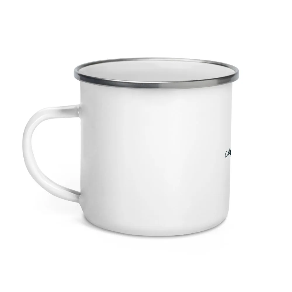 "Cabin Fever- NAVY" Enamel Mug