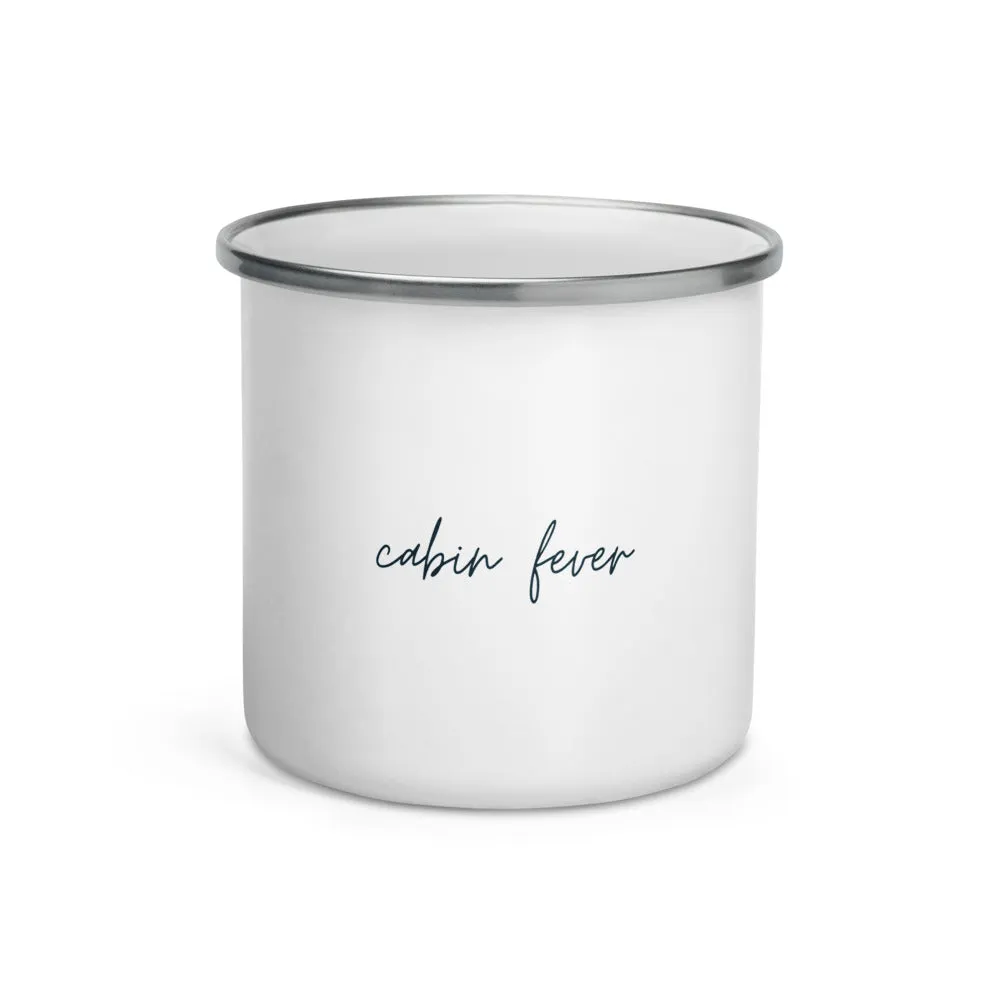 "Cabin Fever- NAVY" Enamel Mug