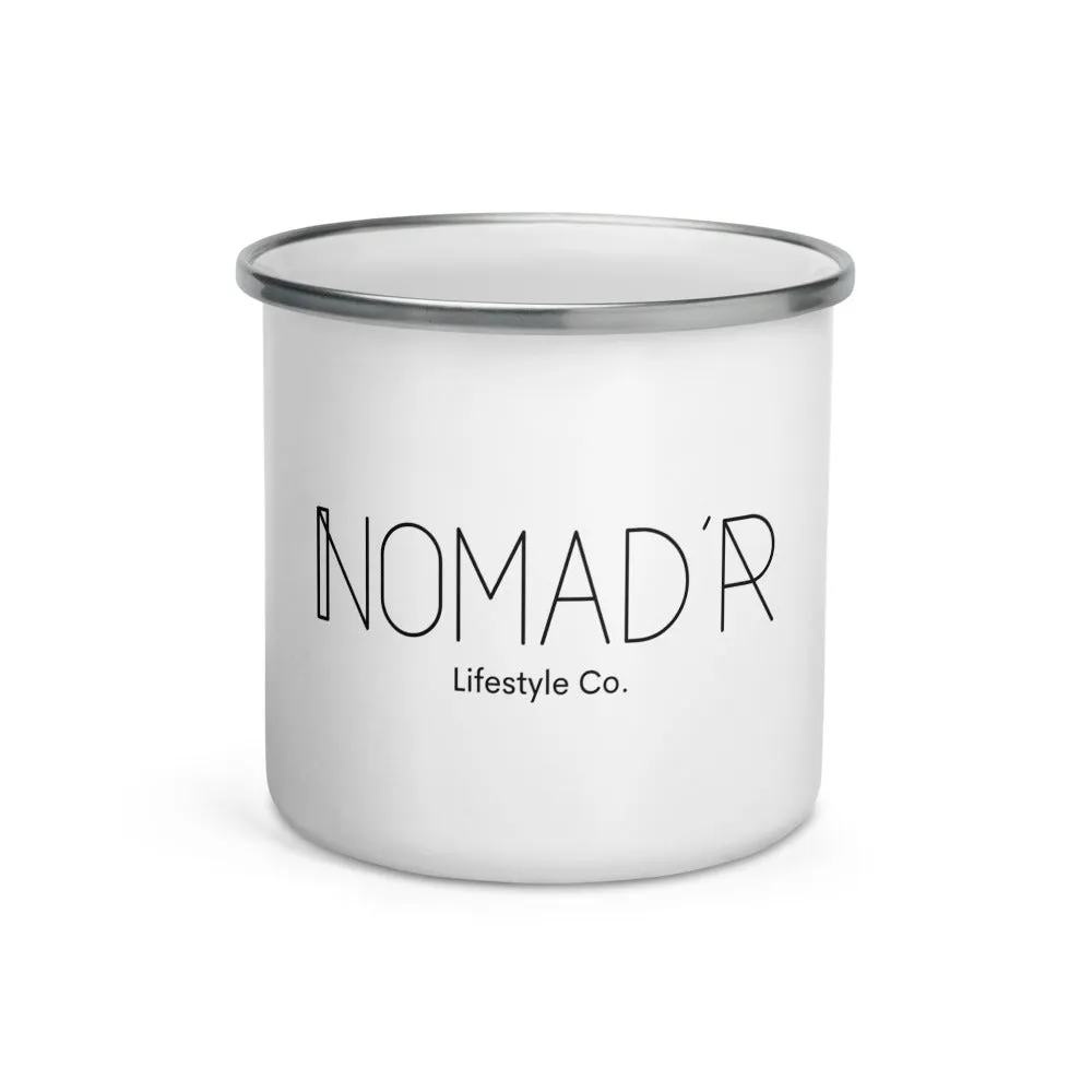 "Nomad'r- Black" Enamel Mug