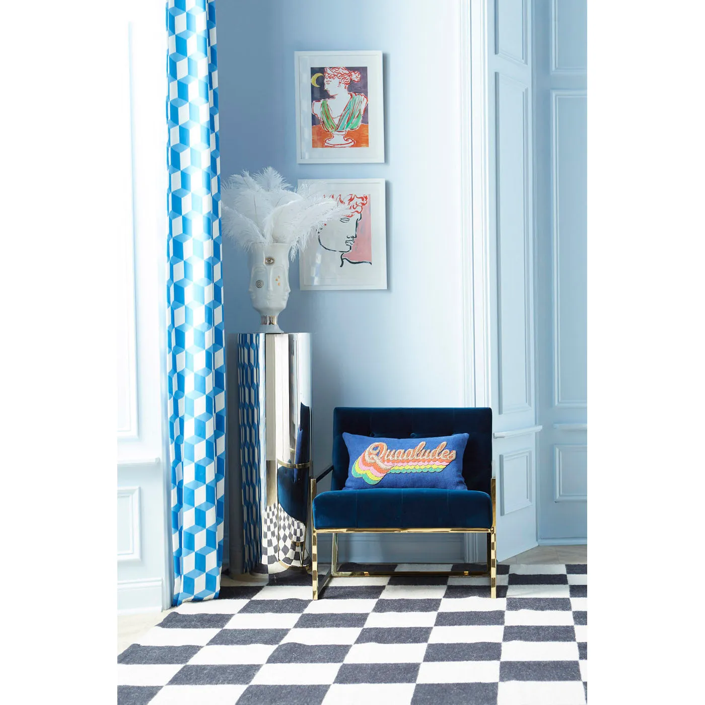 Reflective Pedestal Table