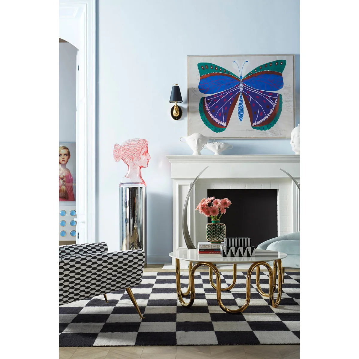 Reflective Pedestal Table
