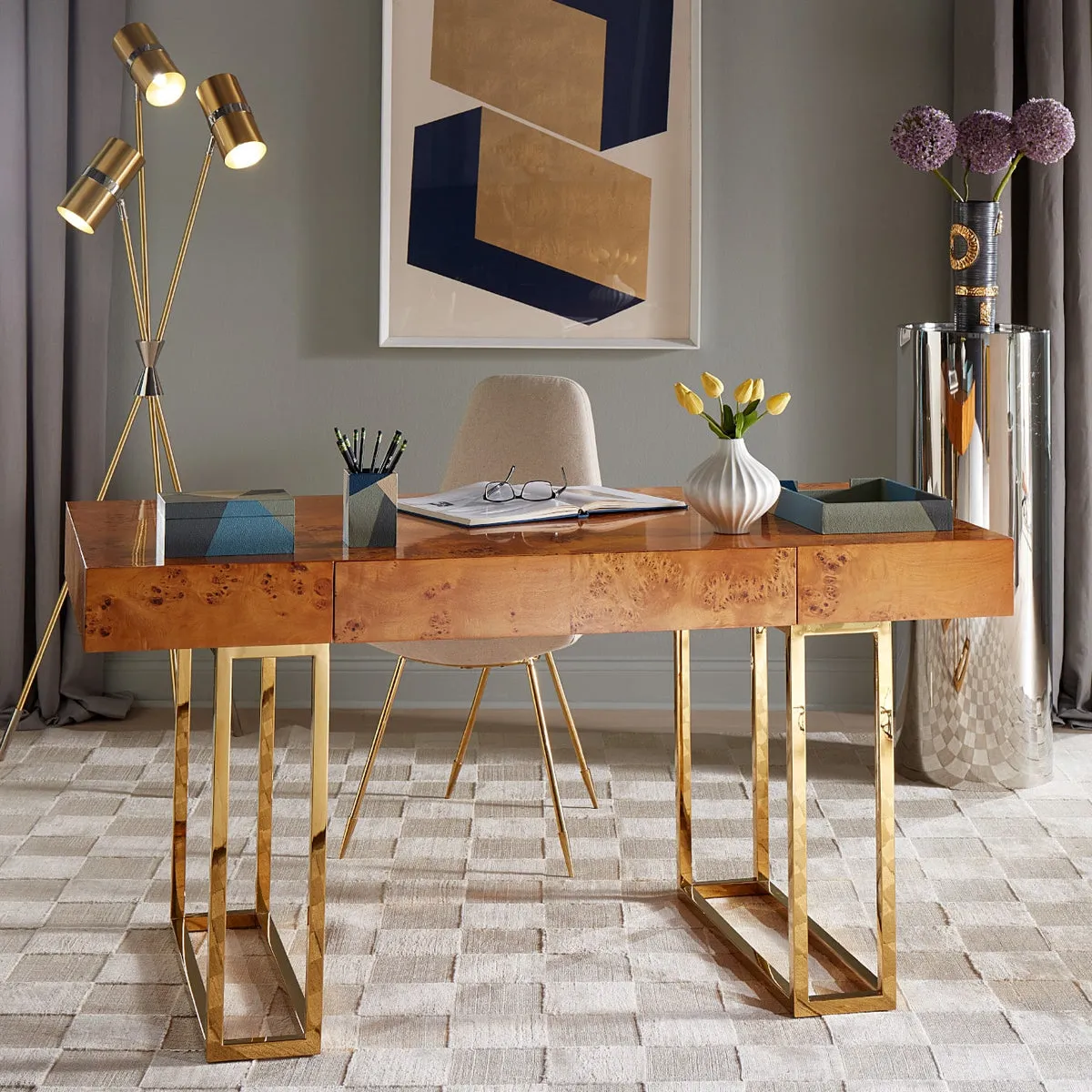 Reflective Pedestal Table