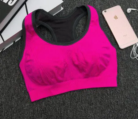 RODEX Women Sport Yoga Bra Shockproof Wirefree Crop Top | Gym Fitness Racerback Vest