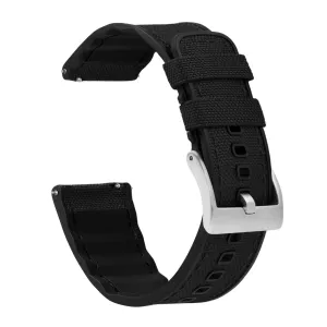 Samsung Galaxy Watch5 Cordrua Fabric Silicone Hybrid Black Watch Band