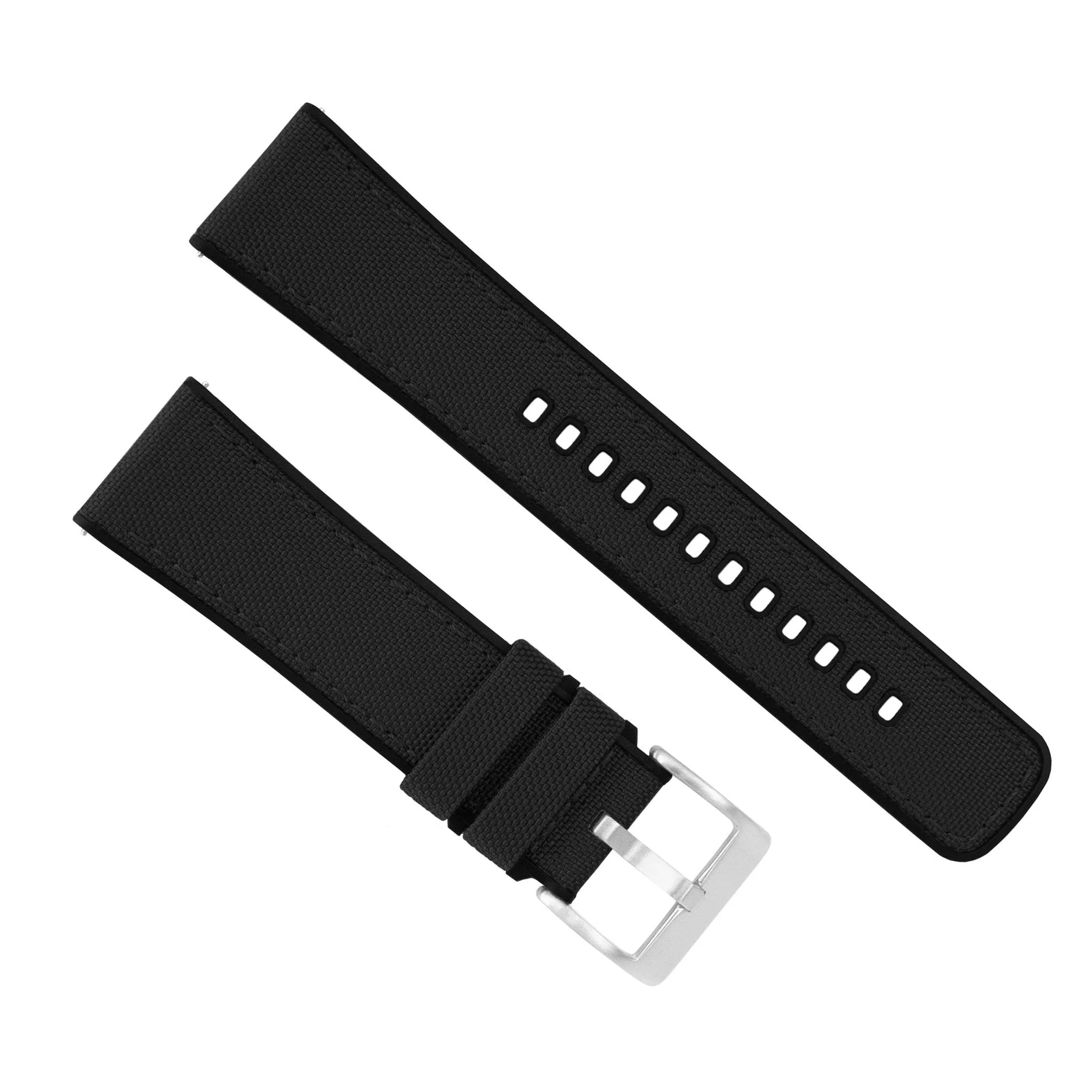 Samsung Galaxy Watch5 Cordrua Fabric Silicone Hybrid Black Watch Band