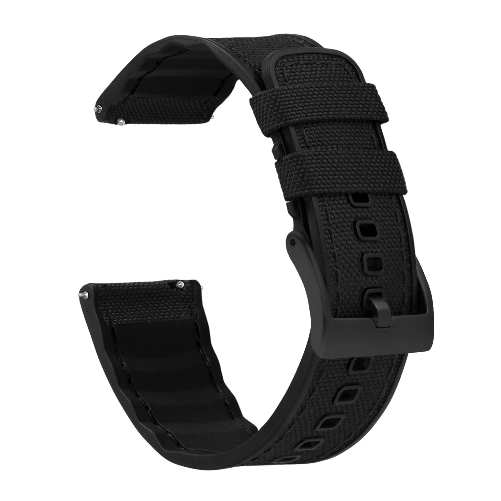 Samsung Galaxy Watch5 Cordrua Fabric Silicone Hybrid Black Watch Band