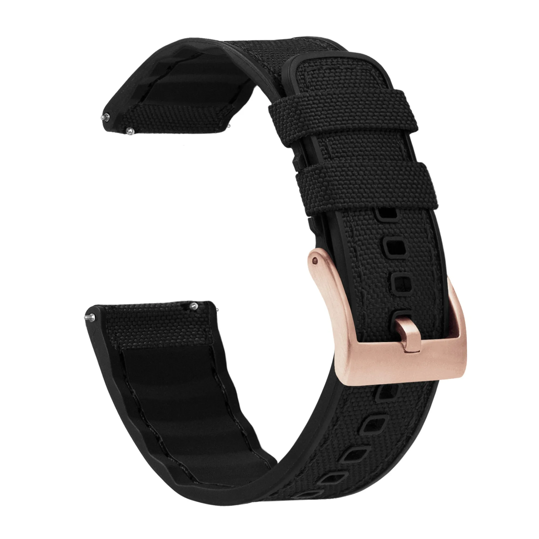 Samsung Galaxy Watch5 Cordrua Fabric Silicone Hybrid Black Watch Band
